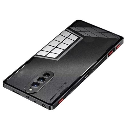 Alumiiniseoksesta valmistettu metallikehys Red 8 Pro -kotelolle, läpinäkyvä akryylinen puhelimen takakansi