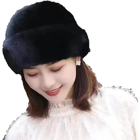 Naisten talvinen pörröinen muodikas pipo