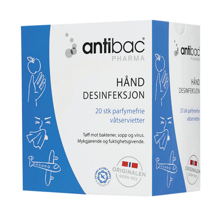 Antibac 85 % Pharma Våtservietter Hånd, 20 stk.