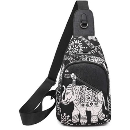 (Elefanten) Dame Crossbody Veske, Brystveske, Skulderveske for Sport og Reise - Elefanten