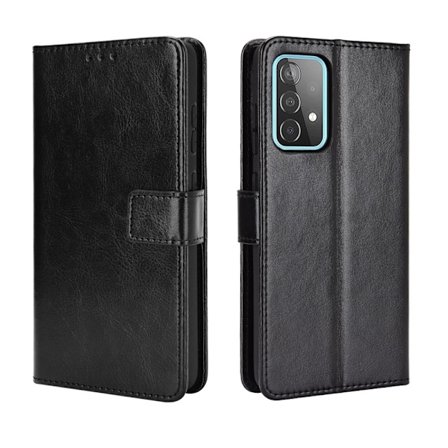 Crazy Horse Texture Leather Wallet Cover Galaxy A52 4G/5G & A52s 5G - Black