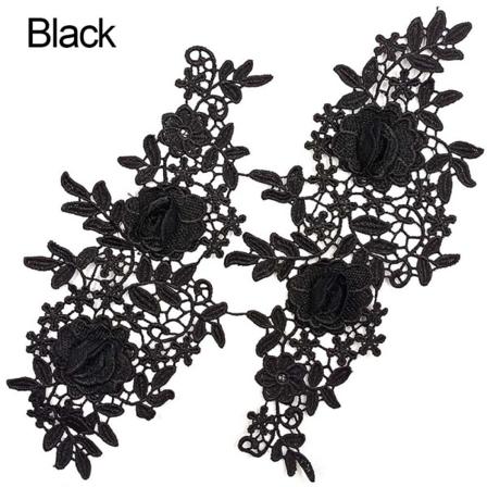 1 par broderilapper Sy patches på SORT Black