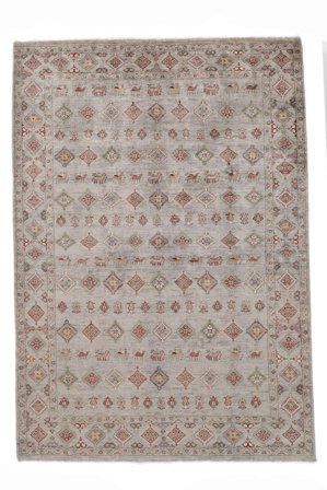 Kazak Ariana Vloerkleed Handgeknoopt 208X297 Bruin/Oranje Afghanistan