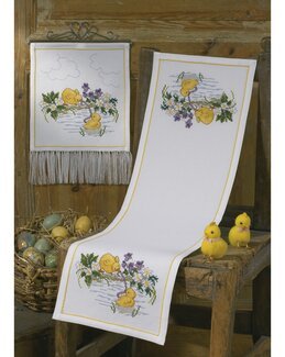 Stickpackung Tischläufer Osterküken