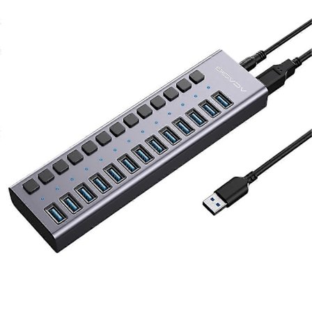 13-ports USB Hub 5 Gbps USB 3.0 Multifunktionel Udvidelsesinterface Splitter Expander med Uafhængig