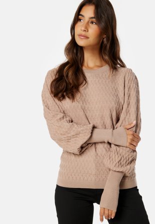 ONLY Faye Life L/S Pullover Silver Mink Klær