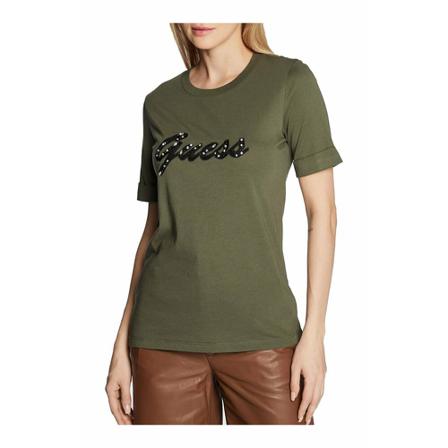 Guess, T-Shirts Groen, Dames, Maat:L