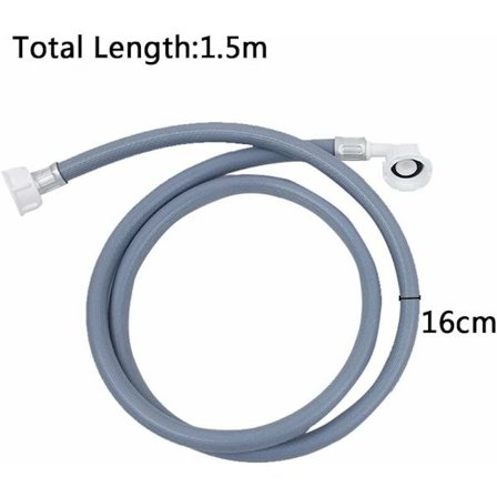 Universal kaldtvannsinntaksslange for vaskemaskin, tørketrommel og oppvaskmaskin 1,5 m - 5 stk