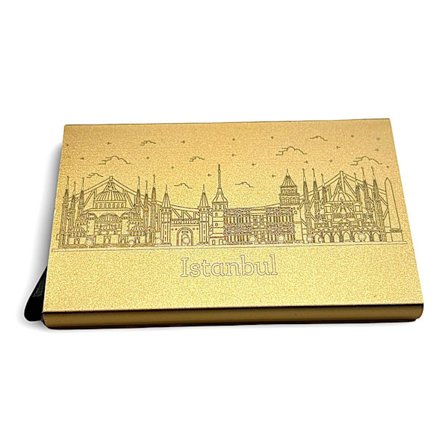 Istanbul Tyrkia skyline gull kredittkortholder - slitesterk kortlommebok med anti-skum