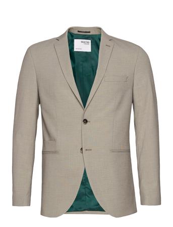 Slhslim-Mazelogan Sand Struc Blz B Bleiseri Puvun Takki Beige Selected Homme