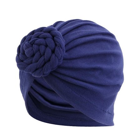 Luksuriøs turban med flettet donut unikt design flere farver