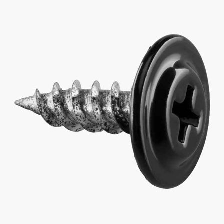 Biltema - Svart Monteringsskrue 4.2 x 13mm for Festing av Stendere, Kjøkkeninnredninger, Skap i Tre eller Stålstendere, Innendørsbruk, PH2 Stjernes