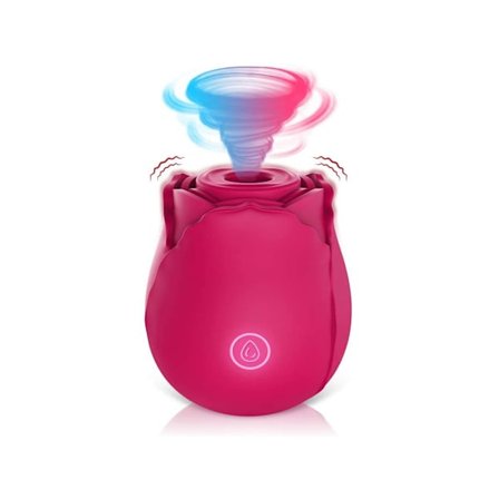 Multifrekvens Ros Sugande Massage Vibrator för Kvinnor (Röd)