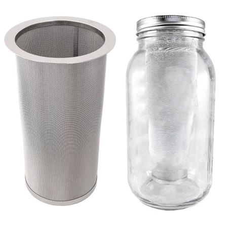 2X kaffefilter för murarburk med bred mun i rostfritt stål Micro Mesh -te med fruktinfusion i