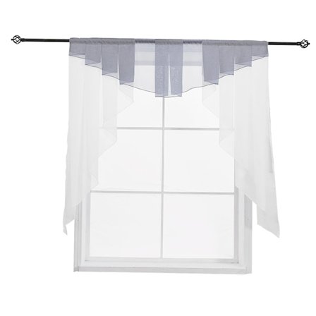 Køkken gardiner (grå, 120cm*145cm) Små gardiner Gennemskinnelige gaze gardiner Café gardiner Dekorative gardiner