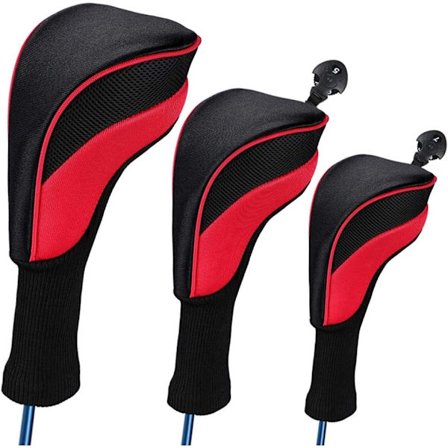 Sæt med 3 golfkølle covers, til 1, 3 og 5 woods og fairway woods. Passer til alle fairway wood og driver skafter.