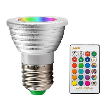 E27 Rgb Led Lampa Fjärrkontroll Dimbar Lampa Vattentät Varmvit