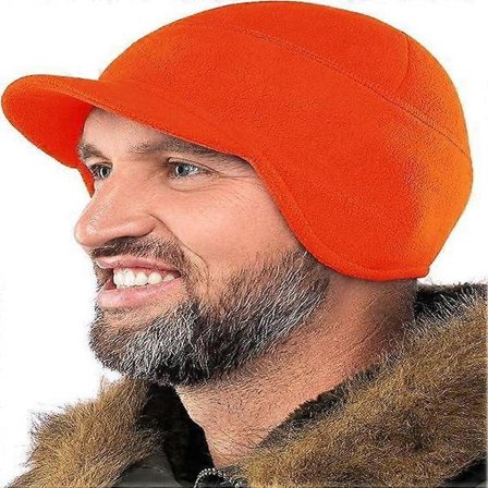 Fleece Vinterlue med Skygge - Menn - Øreklaff Brim Skull Watch Cap Hatt