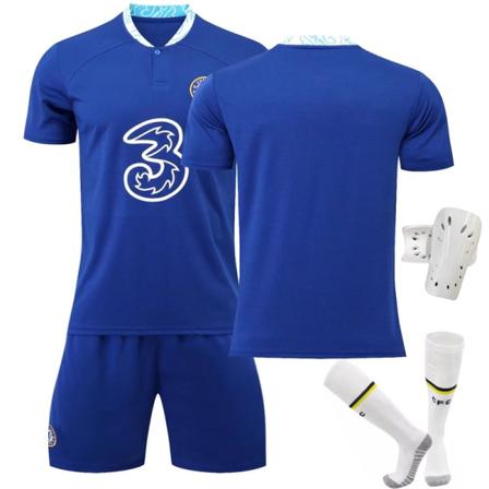 22-23 Chelsea kotipaita nro 10 Pulisic paita 9 Lukaku 19 Mount Werner jalkapalloasu No size socks + protective gear #18