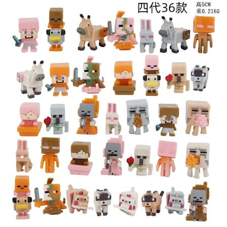 Legetøjsbyggesten serie, perifere legetøjsfigurer, samlerobjekter, 36 stk. pr. pakke, legetøj til børn og voksne, multi-farvet.