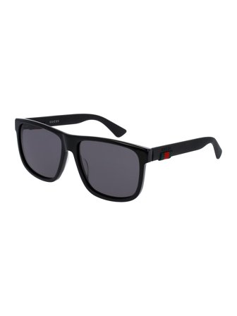 Gucci Urban Men's Sunglasses with a frame made of acetate in black and plastic lenses in grey