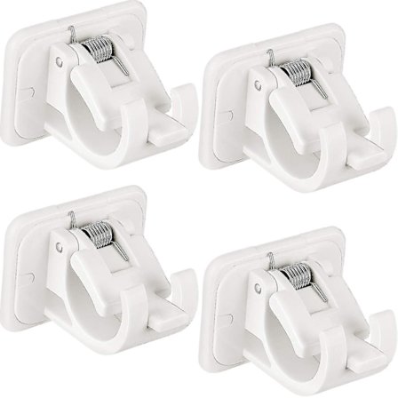 Selvklebende Gardinstangsholder Gardinhekkholdere Fikseringsstangsholder Veggmontert Gardinstangbraketter Håndkle Stangkroker 4stk