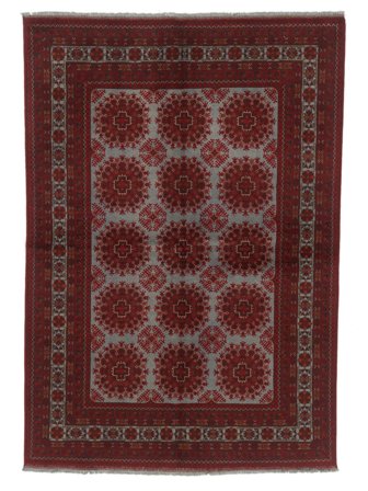 Handgeknoopt Afghan Khal Mohammadi Vloerkleed 168X241 Wol Zwart/Donkerrood