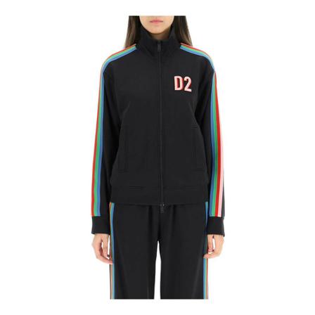 Dsquared2 Zip-throughs Sort, Dame Striktrøjer og sweatere, Størrelse: XS