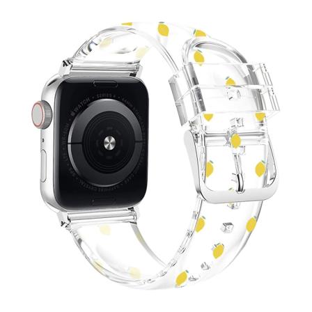 Kompatibel med Apple Watch 41mm / 40mm / 38mm Rem - Fleksibel Transparent Citron Design
