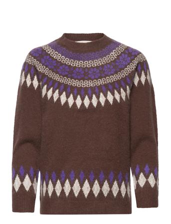Crcherry Knit Pullover Pulllover Multi/mönstrad Cream
