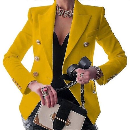 Naisten bleiserit, kapea malli, rento, kaksirivinen takki, jossa on kaulus