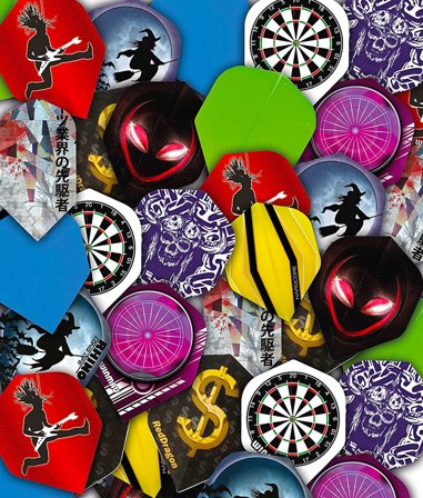 Red Dragon Bargain Assorted Dart Flights Pack - 25 Sets