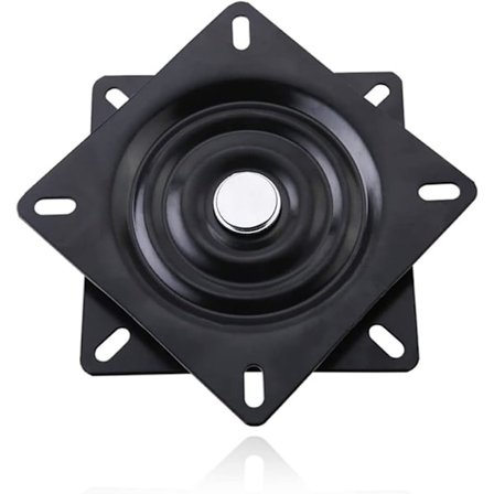 Firkantet dreieskivelager, 15 cm, dreibar base, kompatibel med møbler, sofa, TV og barkrakk, svart