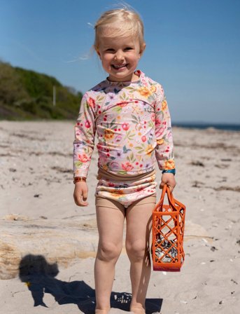 Filibabba Lucca – Blebadebukser 1-2 År – Ocean Blossom - Pink - 1-2Y