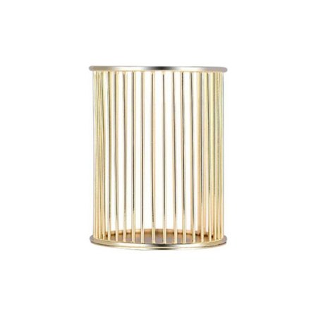 Penholder i glas, opbevaringsbeholder til kontor, soveværelse, makeupbørsteholder, cylinderkurv, opbevaringsorganisator (guld)