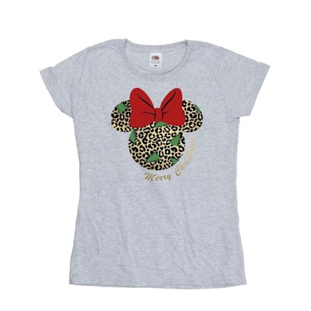 Disney Dam/Kvinnor Minnie Mouse Leopard Jul Bomull T-Sh