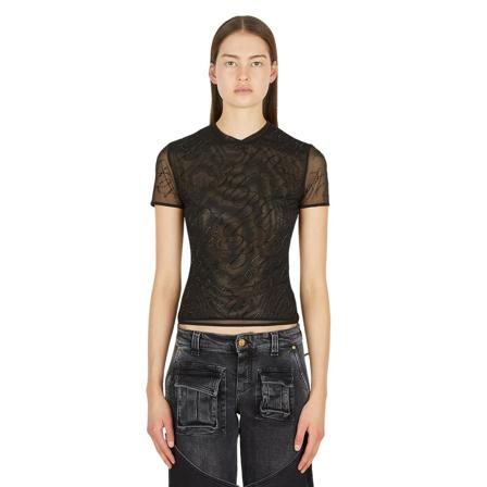 Blumarine, T-Shirts Zwart, Dames, Maat:XS