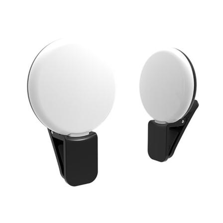2 st Klipp-på Runda Universala LED Mobiltelefon Selfie Fotografering