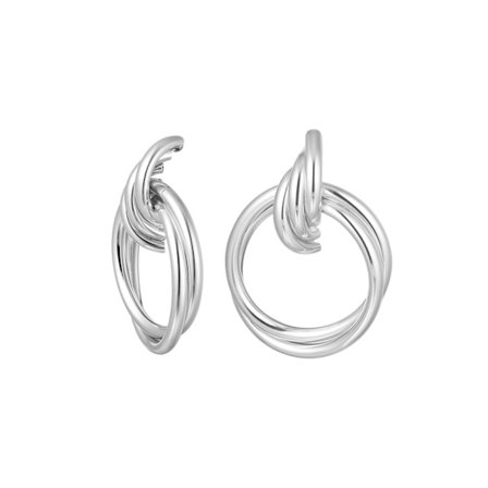 Blanka Statement Örhängen med Dubbla Ringar - Silver