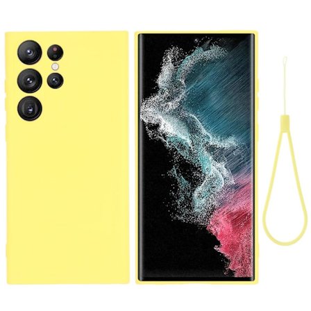 Matt flytende silikondeksel for Samsung Galaxy S23 Ultra - Gul