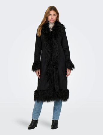 ONLY Onlvienna Faux Suede Fur Coat Cc Otw - Black - S