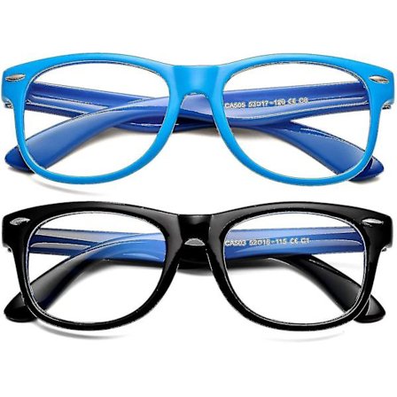 2-pakks Blålysbriller for barn, gutter og jenter, mot øyestrain og hodepine
