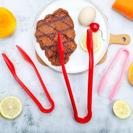 3 stk. 6/8/10-tommers kjøkkentang i plast Mat BBQ Grønnsak Brødklype Salat Bakeverktøy (Grønn)