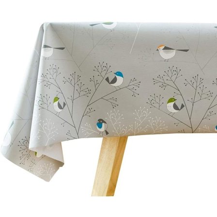 Voksduk PVC Plast Vanntett Rektangulær Bordbeskytter til Kjøkken Piknik Utendørs Innendørs (Fugler, 137x275 cm)