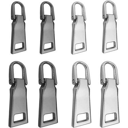 (Storlek 3 och 5, 8 Delar) Dragkedjekläpp Ersättning, Metall Dragkedjehandtag Reparationssats Dragkedjeflik Reparation för Bagage Resväska Väska, 