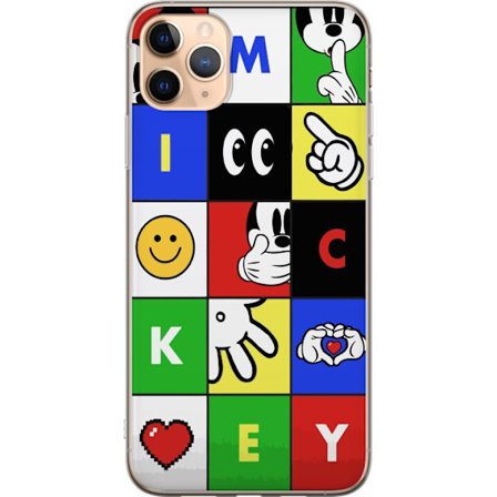 Kompatibelt Mobilskal till Apple Apple iPhone 11 Pro Max Mickey Mouse pop art-kollage med ikoniska färger, symboler och handgester. Kreativ retrodesi