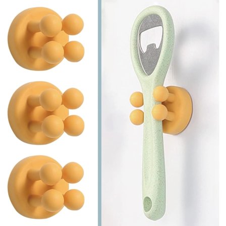 3 gula gula silikon tandborsthållare multifunktionella självhäftande ho