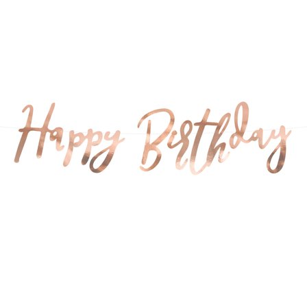 Happy Birthday Girlander Metallic Rosegull