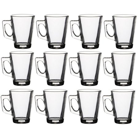 Sæt med 12 glas - Gennemsigtige | Volumen 18,5 cl | Fuldstændig i glas