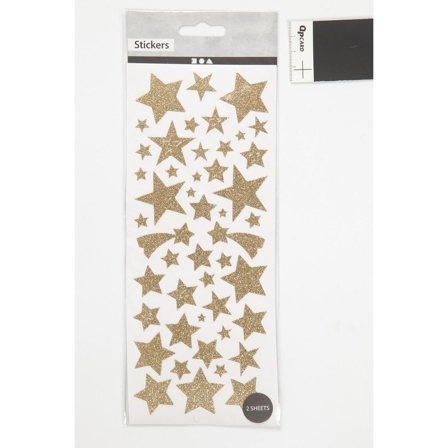Glitterstickers guld stjärnor 110/fp - Lyreco - Skola och förskola - Hobbymaterial - Bokmärken och stickers